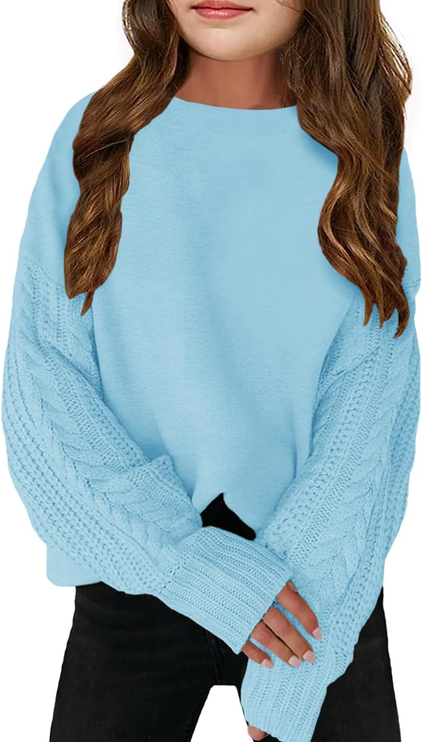 Girls' Crewneck Chunky Knit Sweater