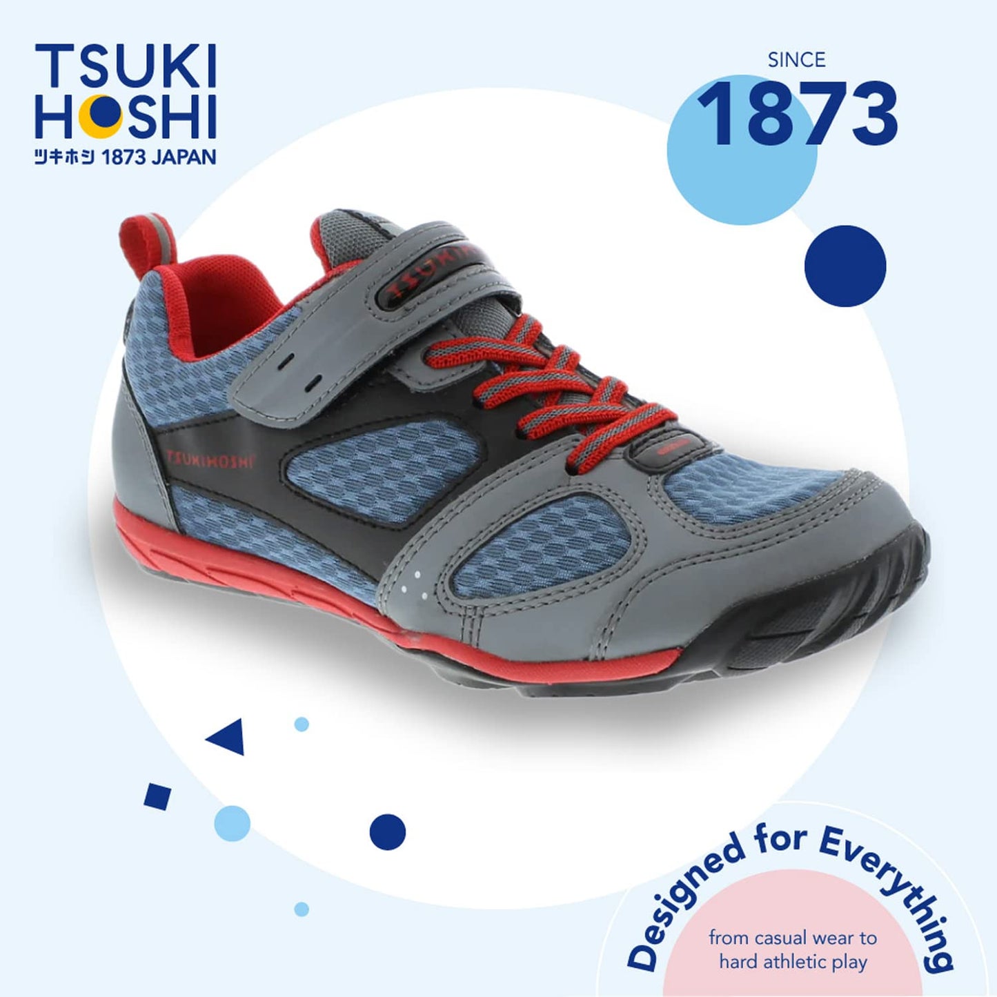 TSUKIHOSHI MAKO Kids' Strap Sneakers with Wide Toe Box