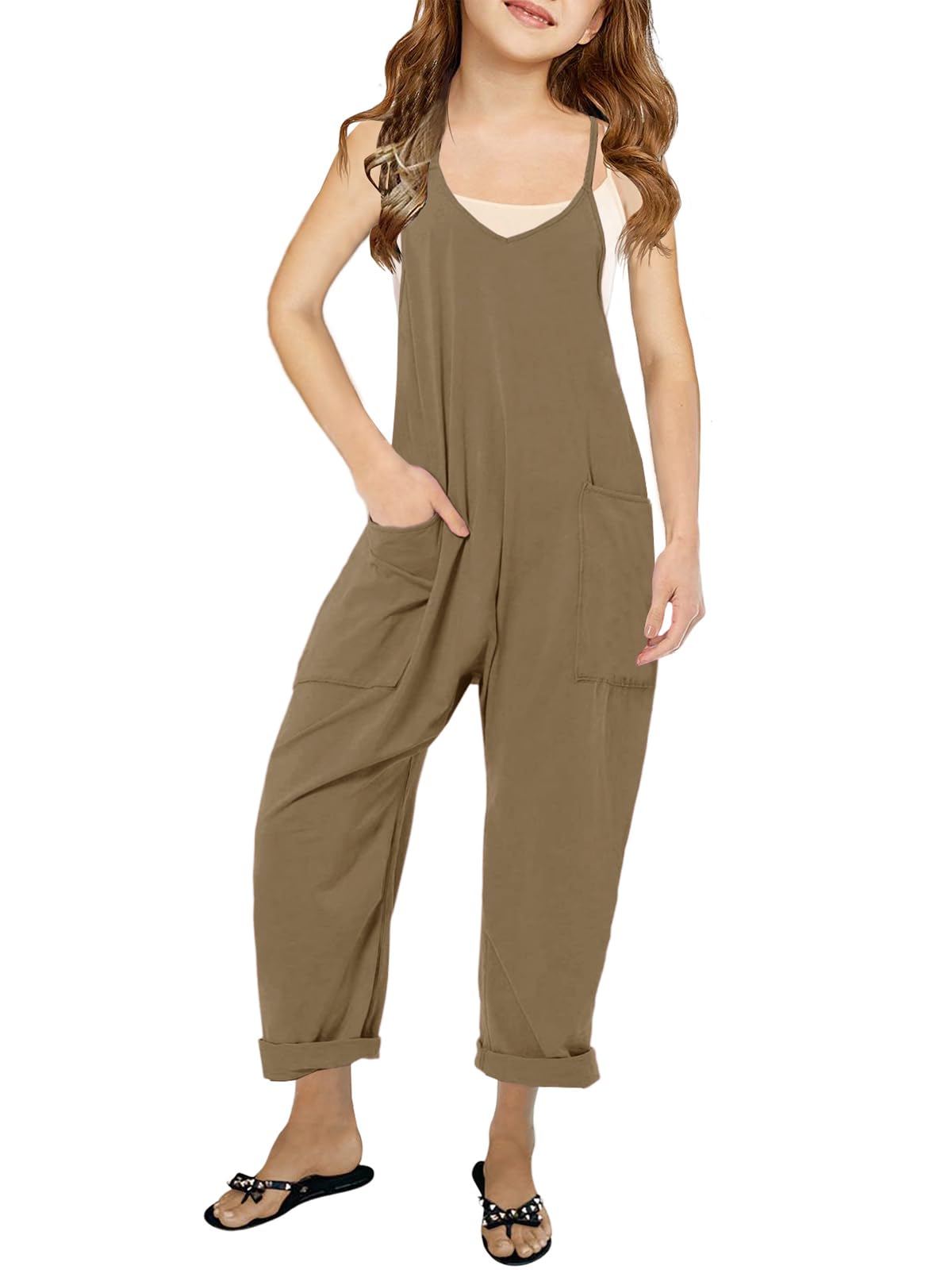 Cnkwei Girls Sleeveless Jumpsuit