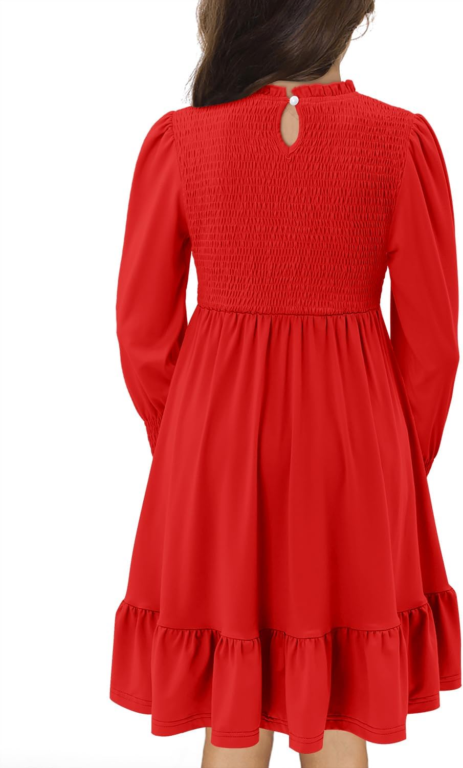 Yoklass Girls' Smocked Puff Sleeve Dress