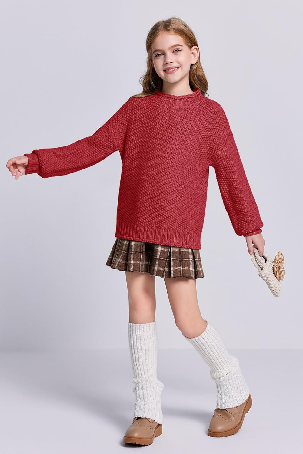 Imily Bela Girls' Turtleneck Batwing Sweater