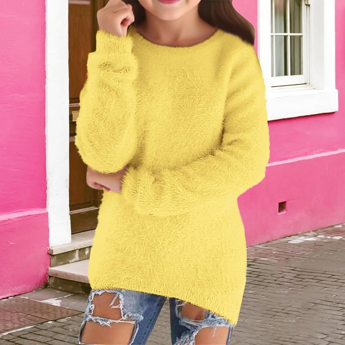 Girls' Lightweight Cozy Pullover Sweater