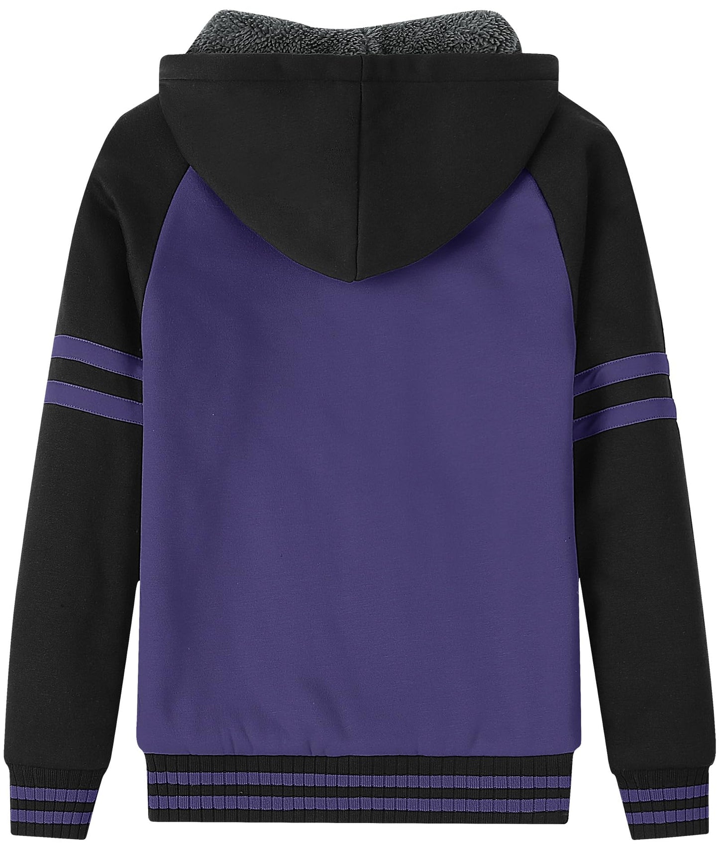 V VALANCH Boys' Sherpa Lined Zip Hoodie