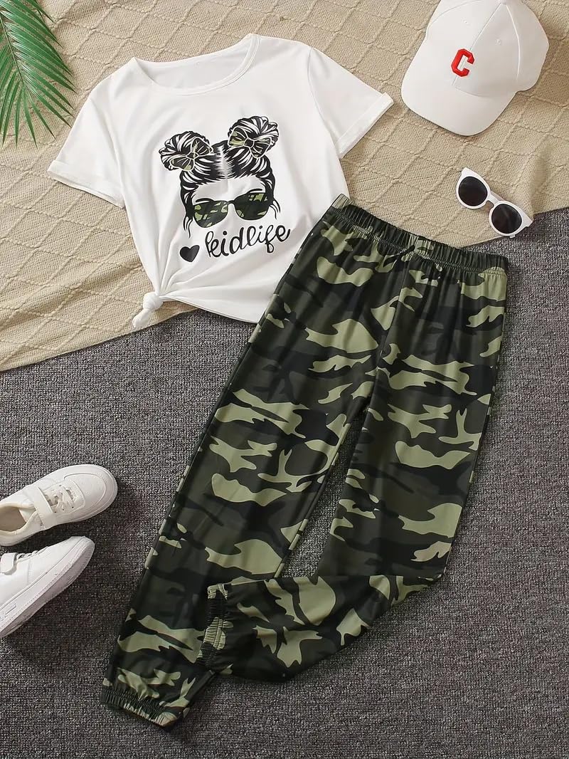 Toddler Girls' 2-Piece Top & Camo Pants Set