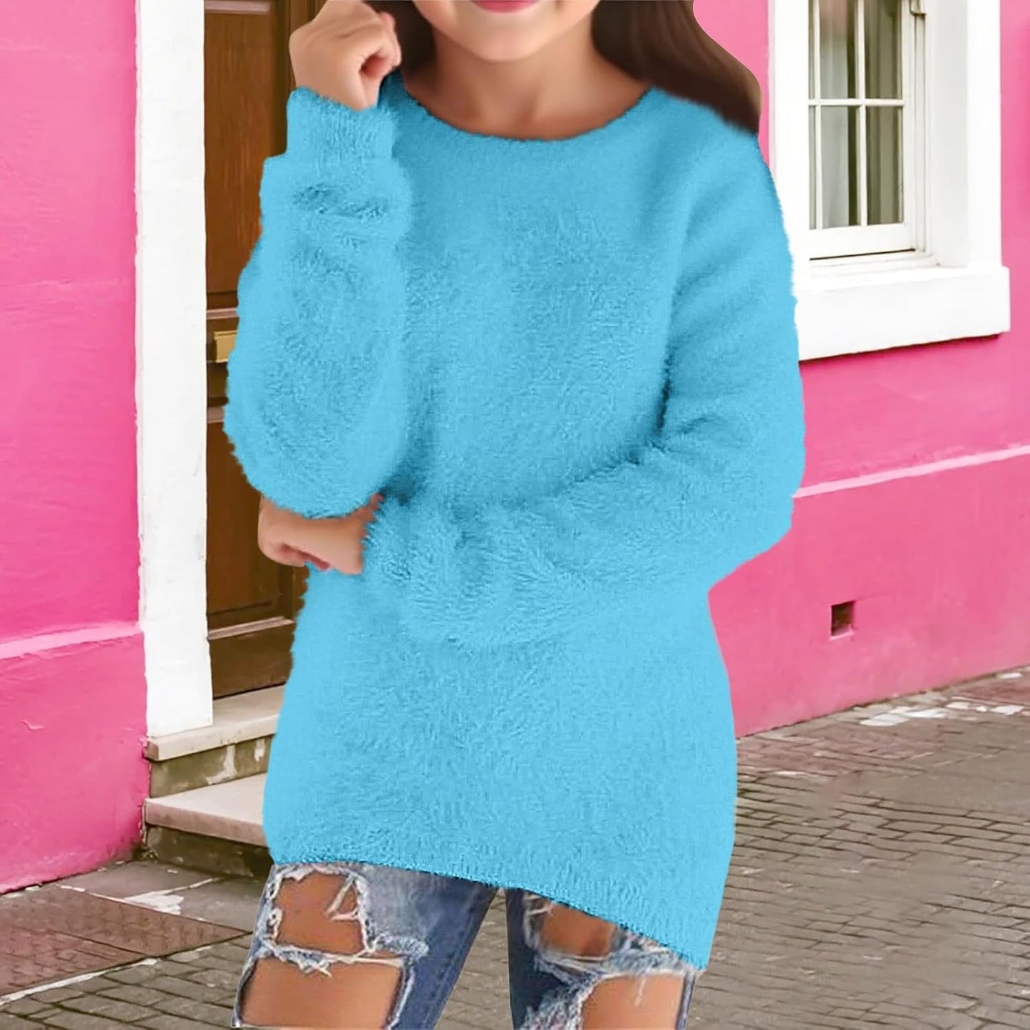 Girls' Lightweight Cozy Pullover Sweater