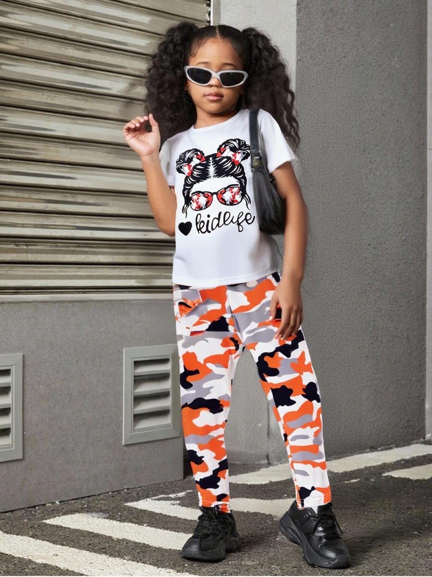 Toddler Girls' 2-Piece Top & Camo Pants Set