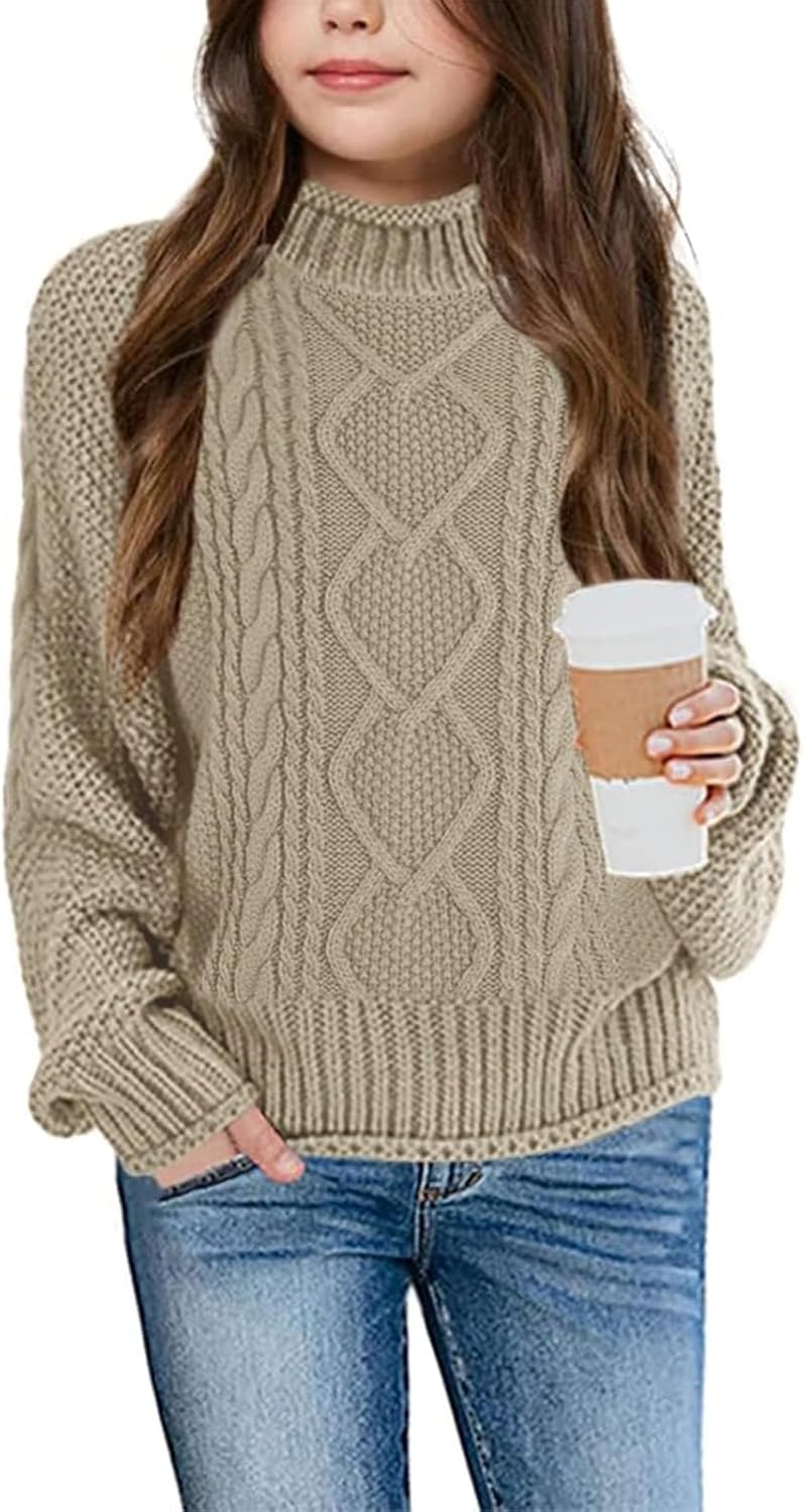 Imily Bela Girls' Turtleneck Batwing Sweater