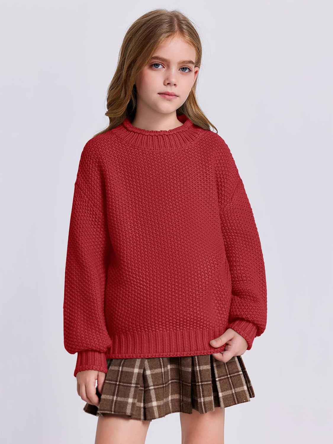 Imily Bela Girls' Turtleneck Batwing Sweater