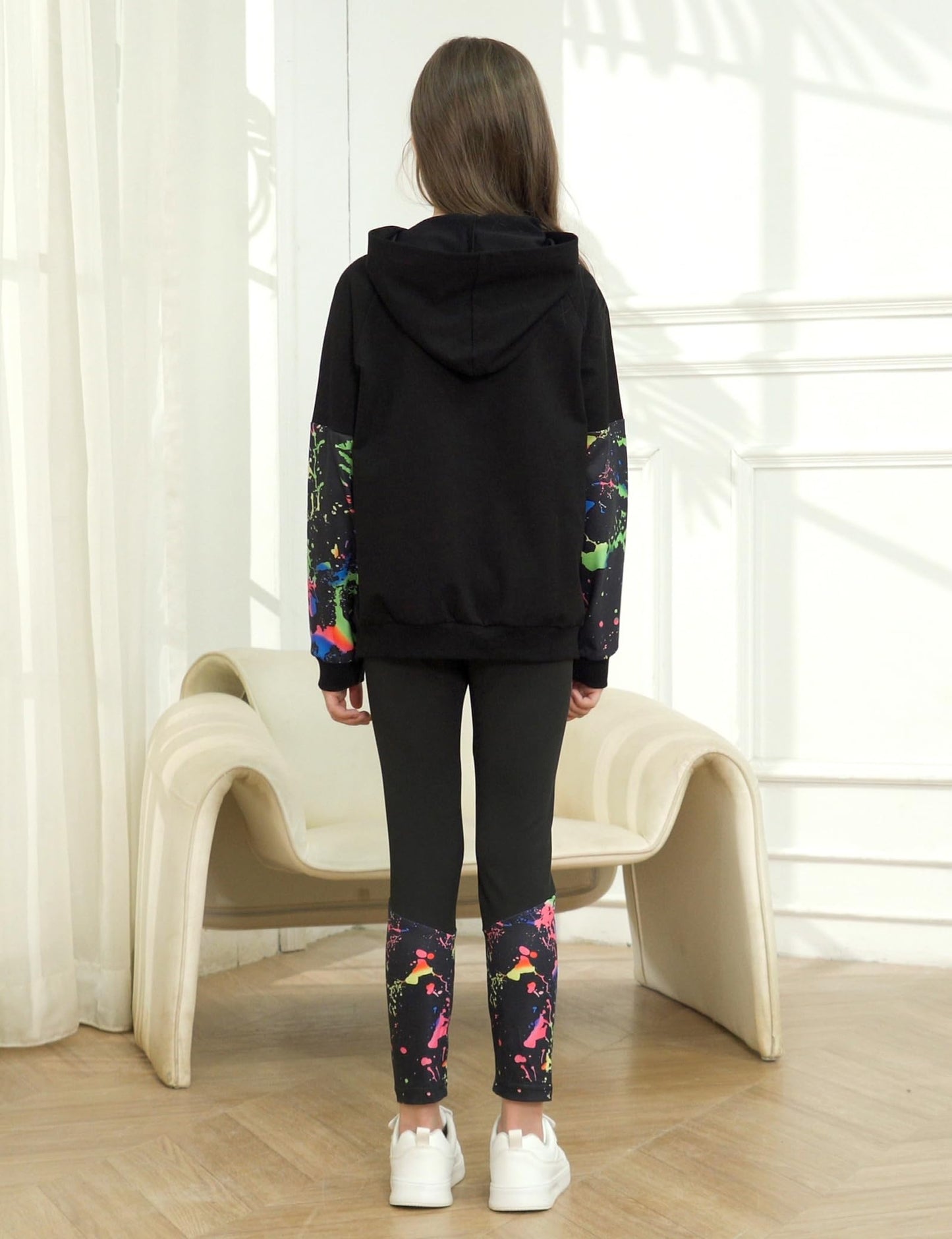 Girls' 2-Piece Tie Dye Hoodie & Leggings Set