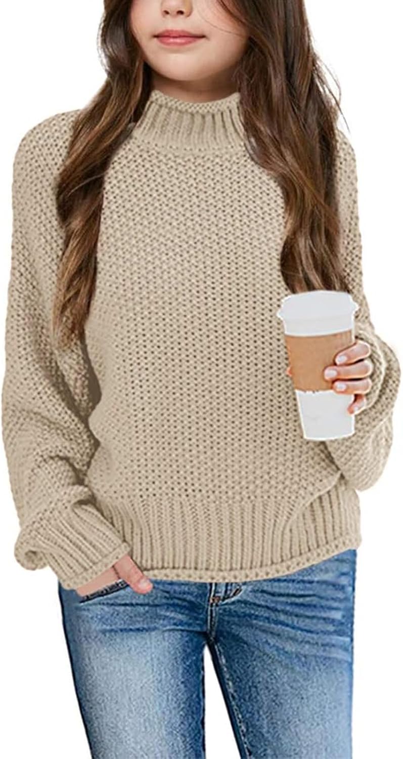 Imily Bela Girls' Turtleneck Batwing Sweater