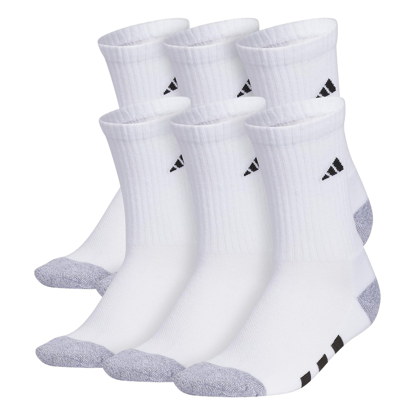 adidas Youth 6-Pack Cushioned Crew Socks