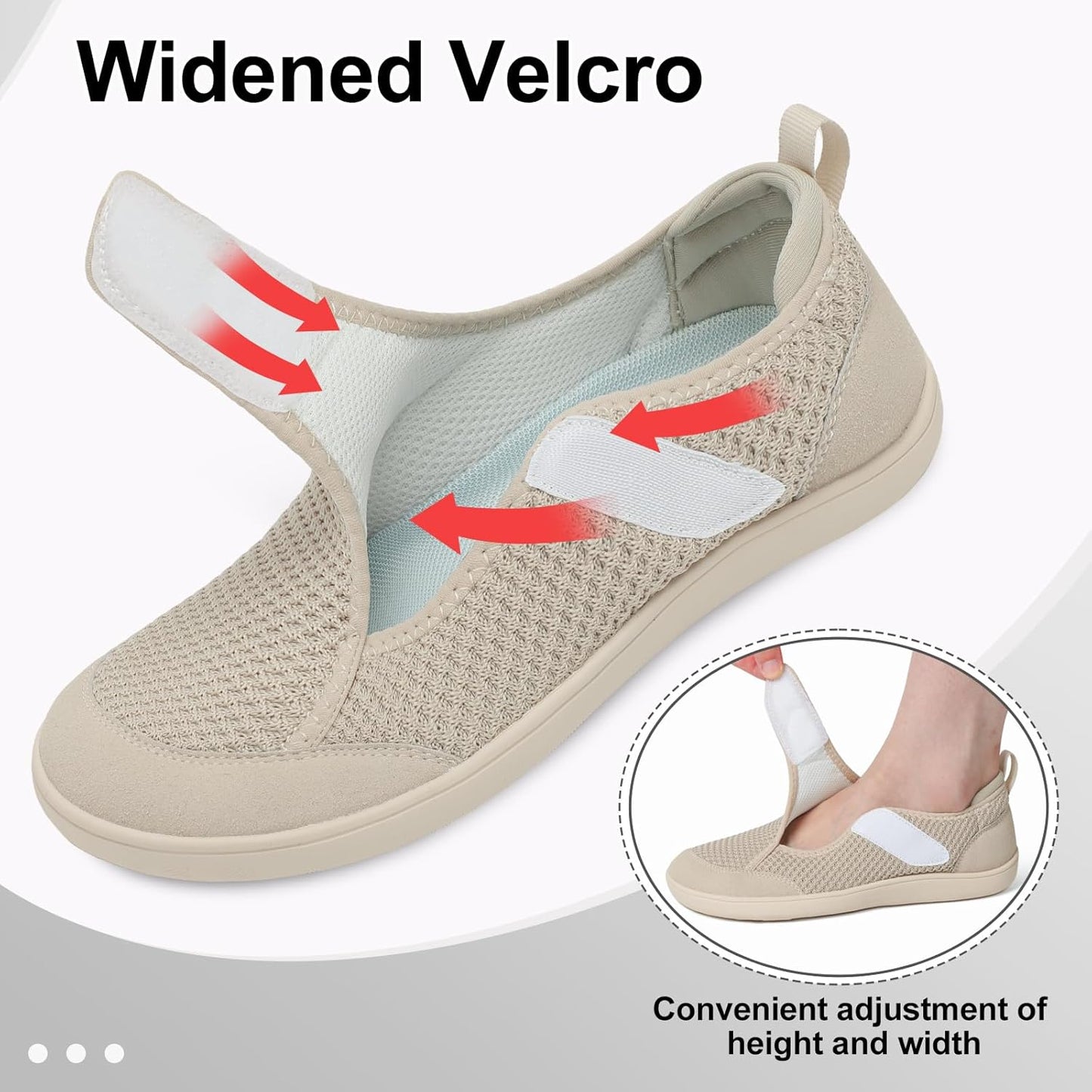 LeIsfIt Women's Wide Diabetic Adjustable Walking Shoes