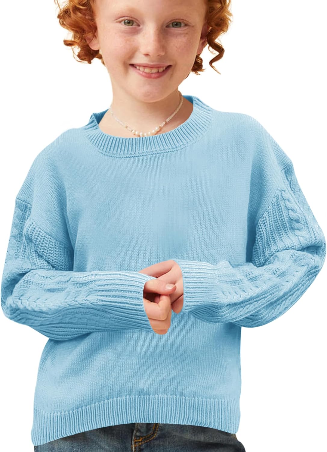 Girls' Crewneck Chunky Knit Sweater