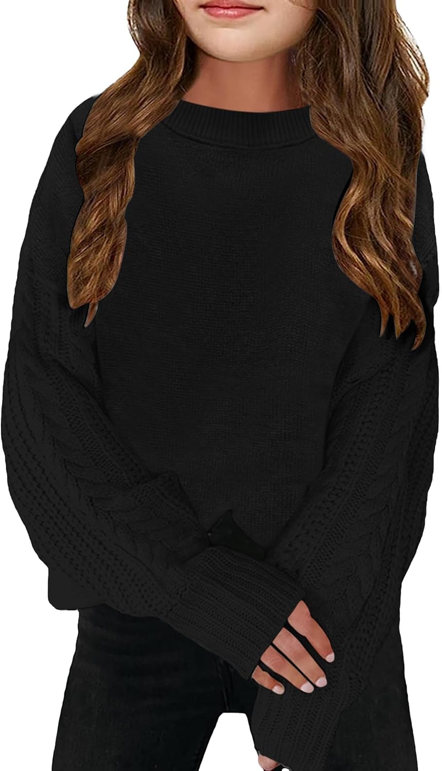 Girls' Crewneck Chunky Knit Sweater