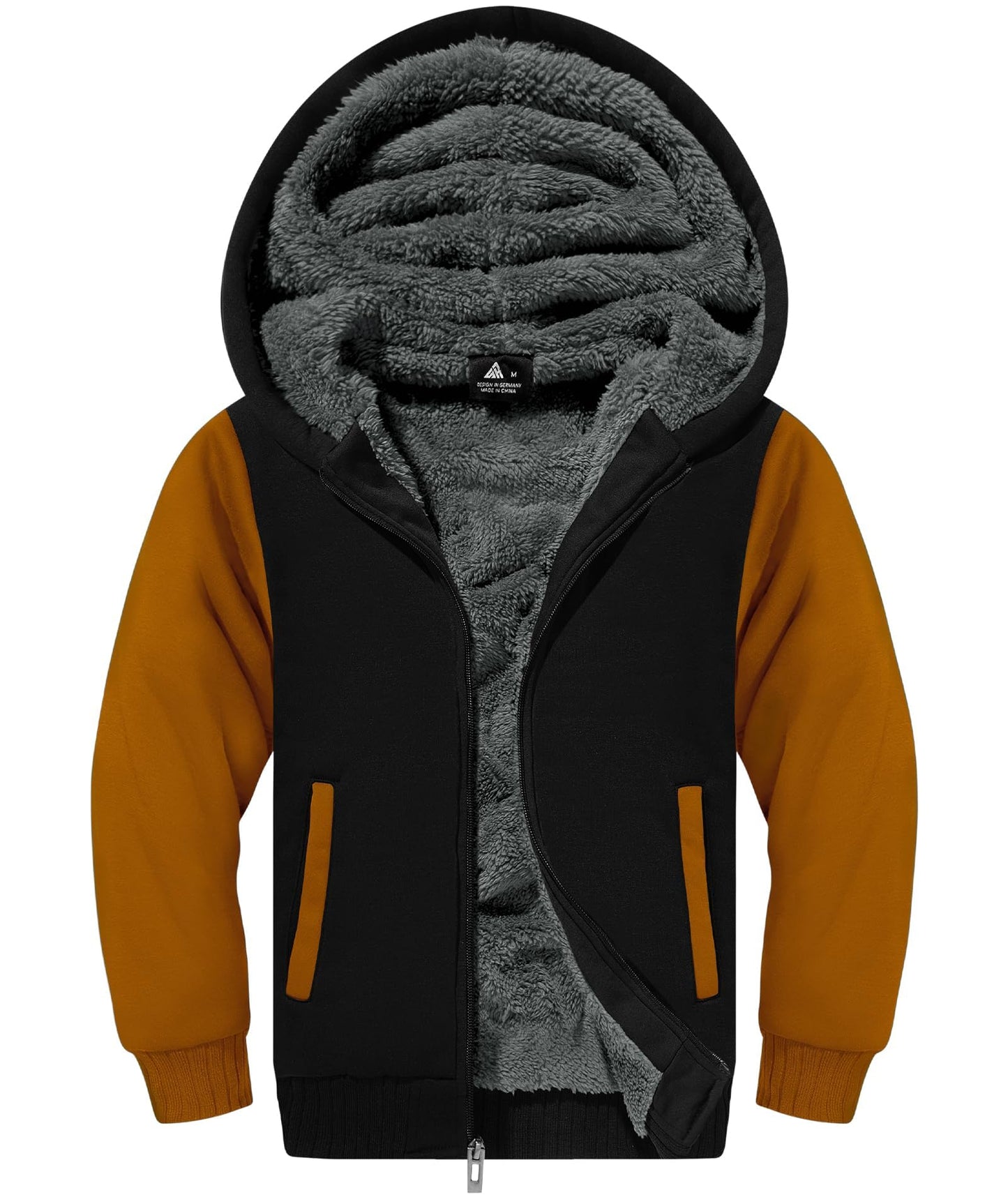 ZITY Boys' Sherpa Lined Zip-Up Hoodie