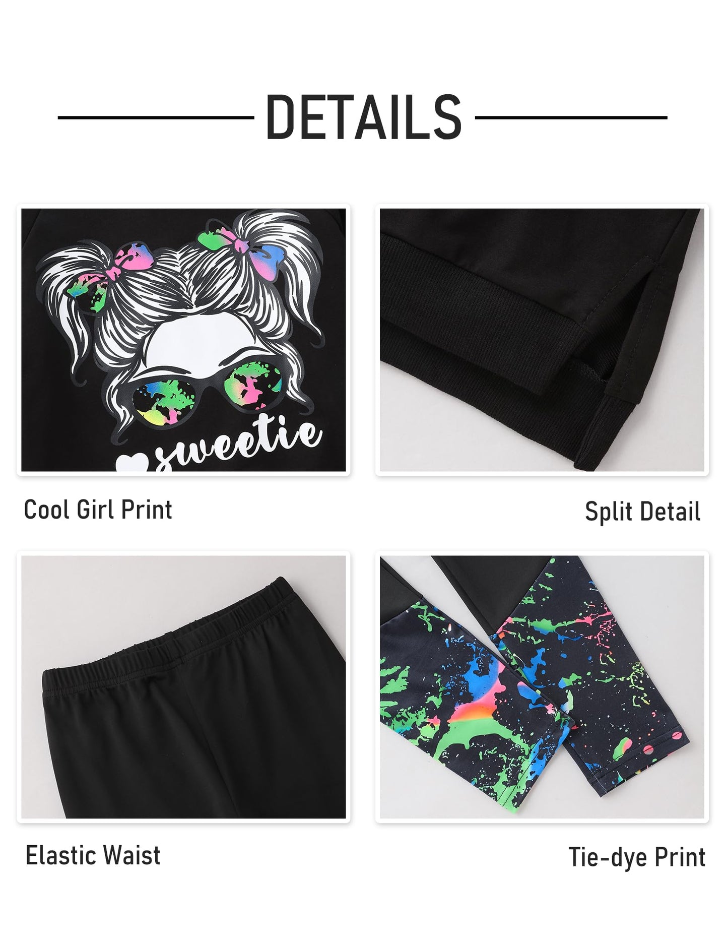 Girls' 2-Piece Tie Dye Hoodie & Leggings Set
