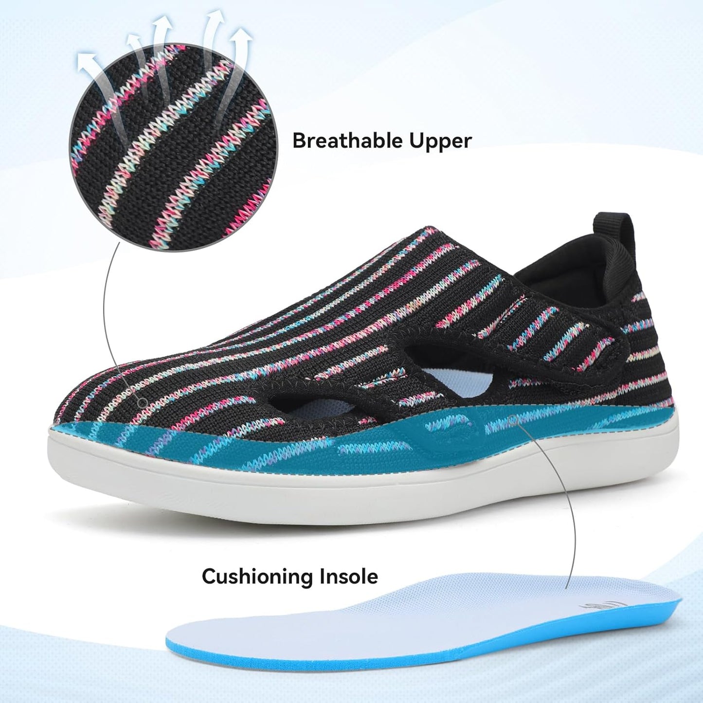 LeIsfIt Women's Extra Wide Diabetic Walking Shoes
