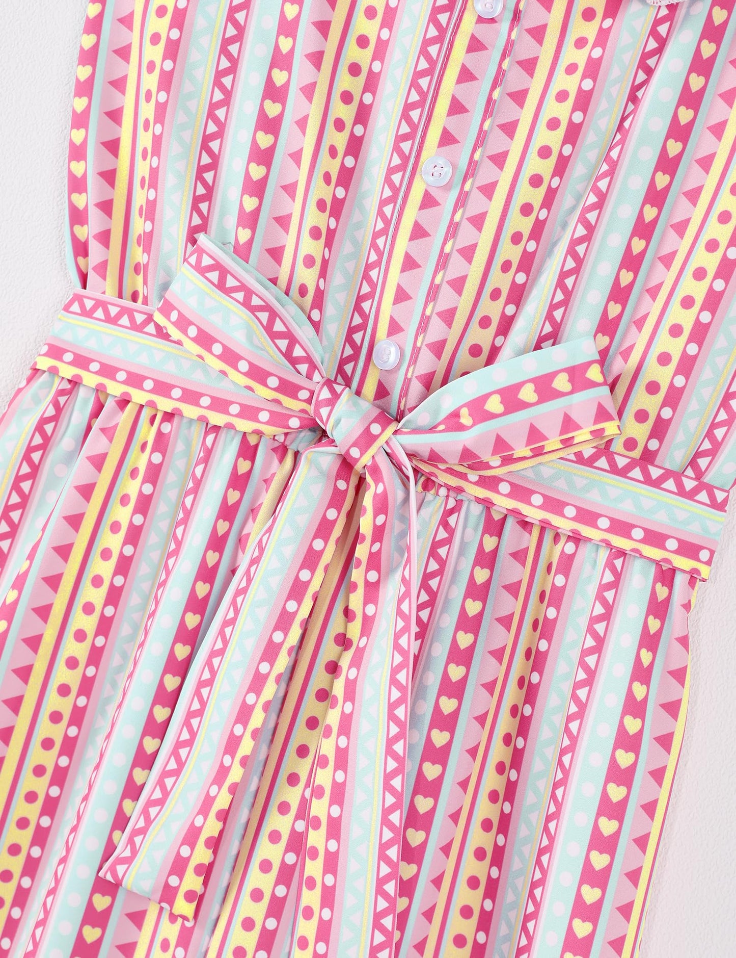 Crazyme Girls Striped Sleeveless Jumpsuit