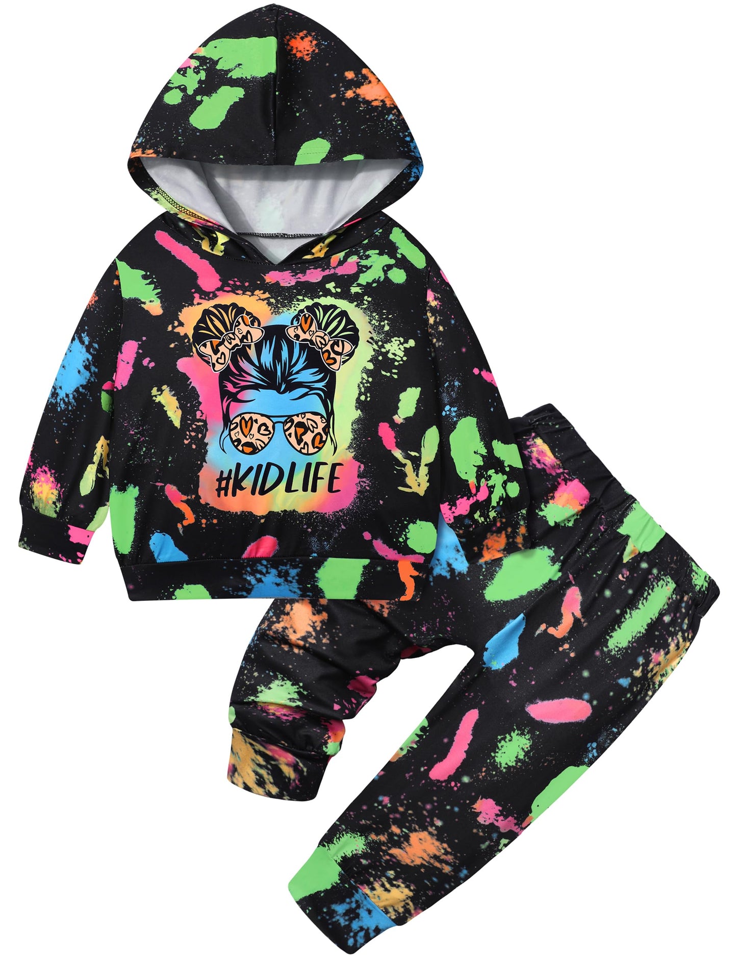 Toddler Girls' 2-Piece Tie Dye Sweatshirt & Pants Set