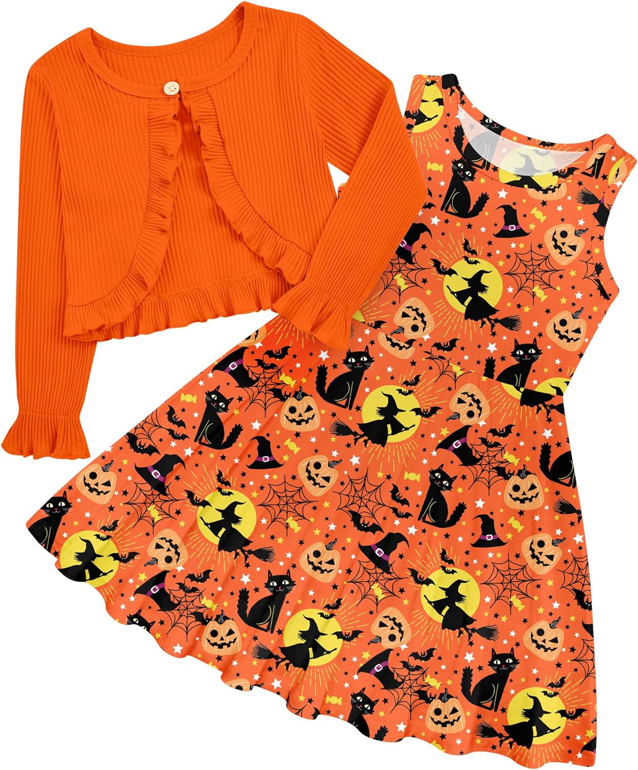 Toddler Girls' 2-Piece Dress & Ruffle Cardigan Set