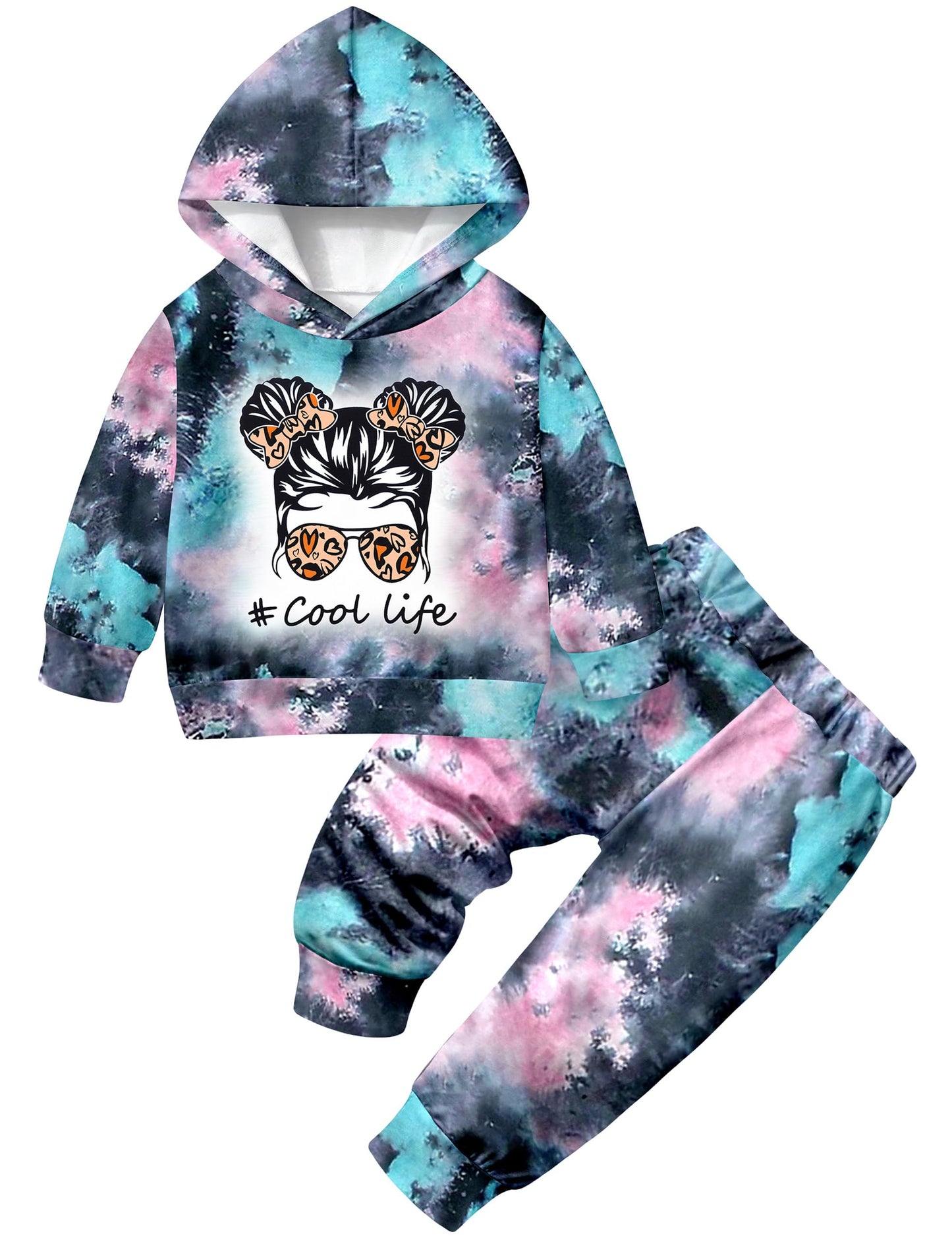 Toddler Girls' 2-Piece Tie Dye Sweatshirt & Pants Set