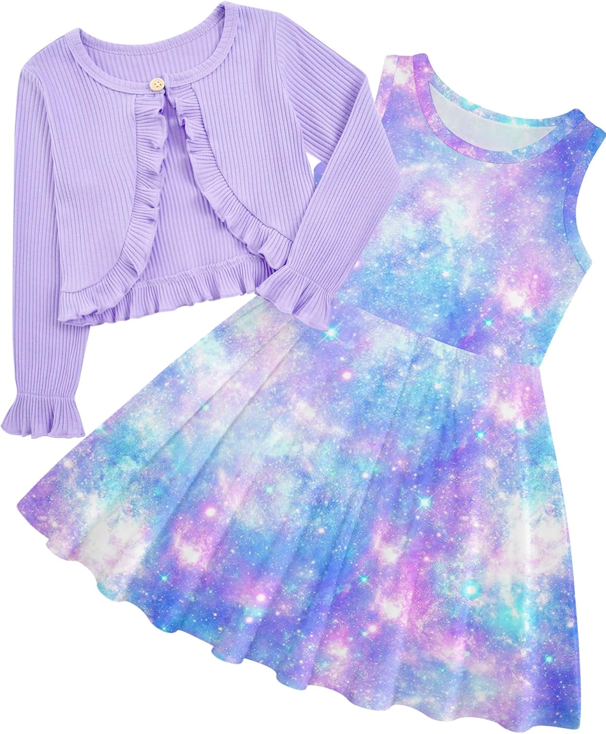 Toddler Girls' 2-Piece Dress & Ruffle Cardigan Set