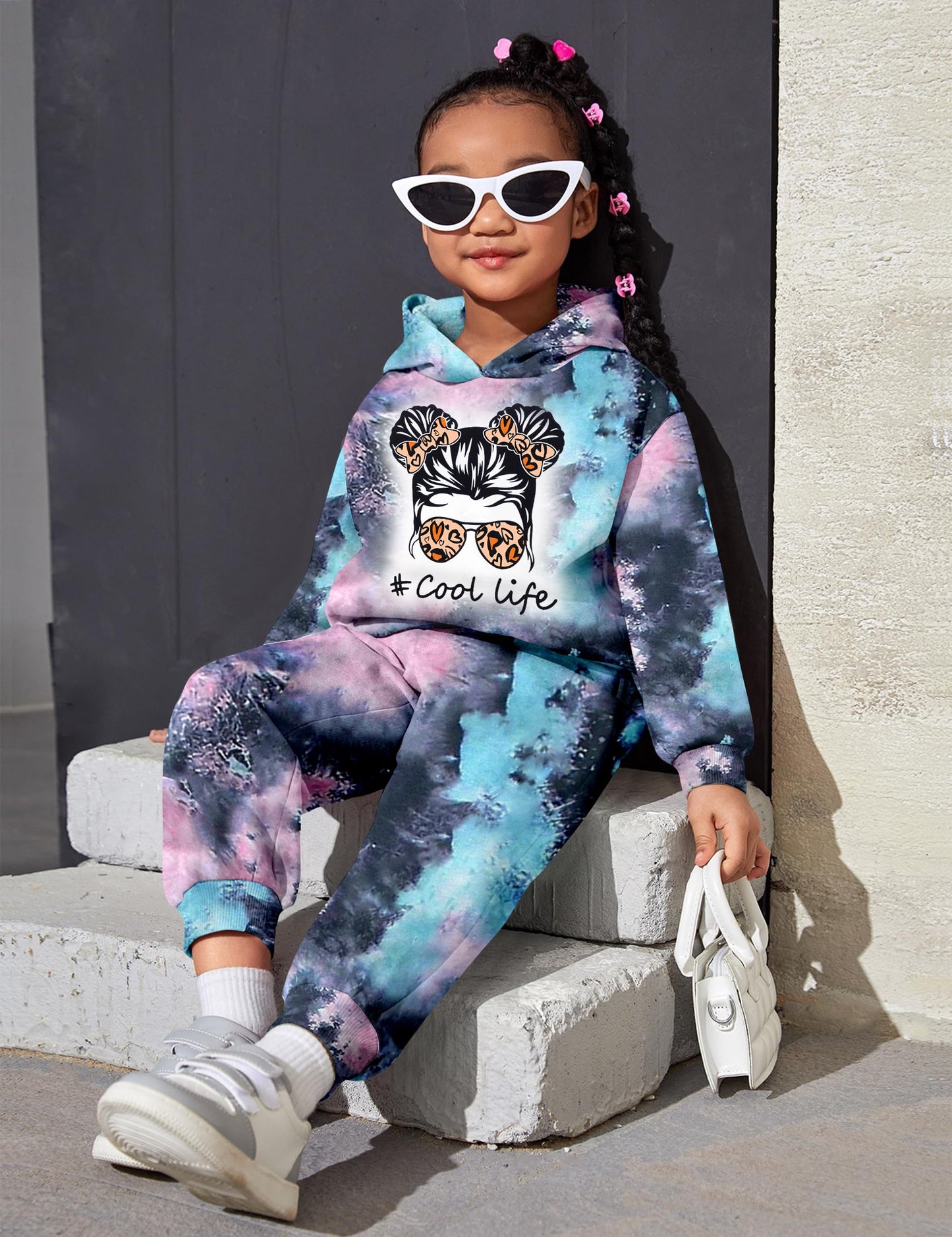 Toddler Girls' 2-Piece Tie Dye Sweatshirt & Pants Set