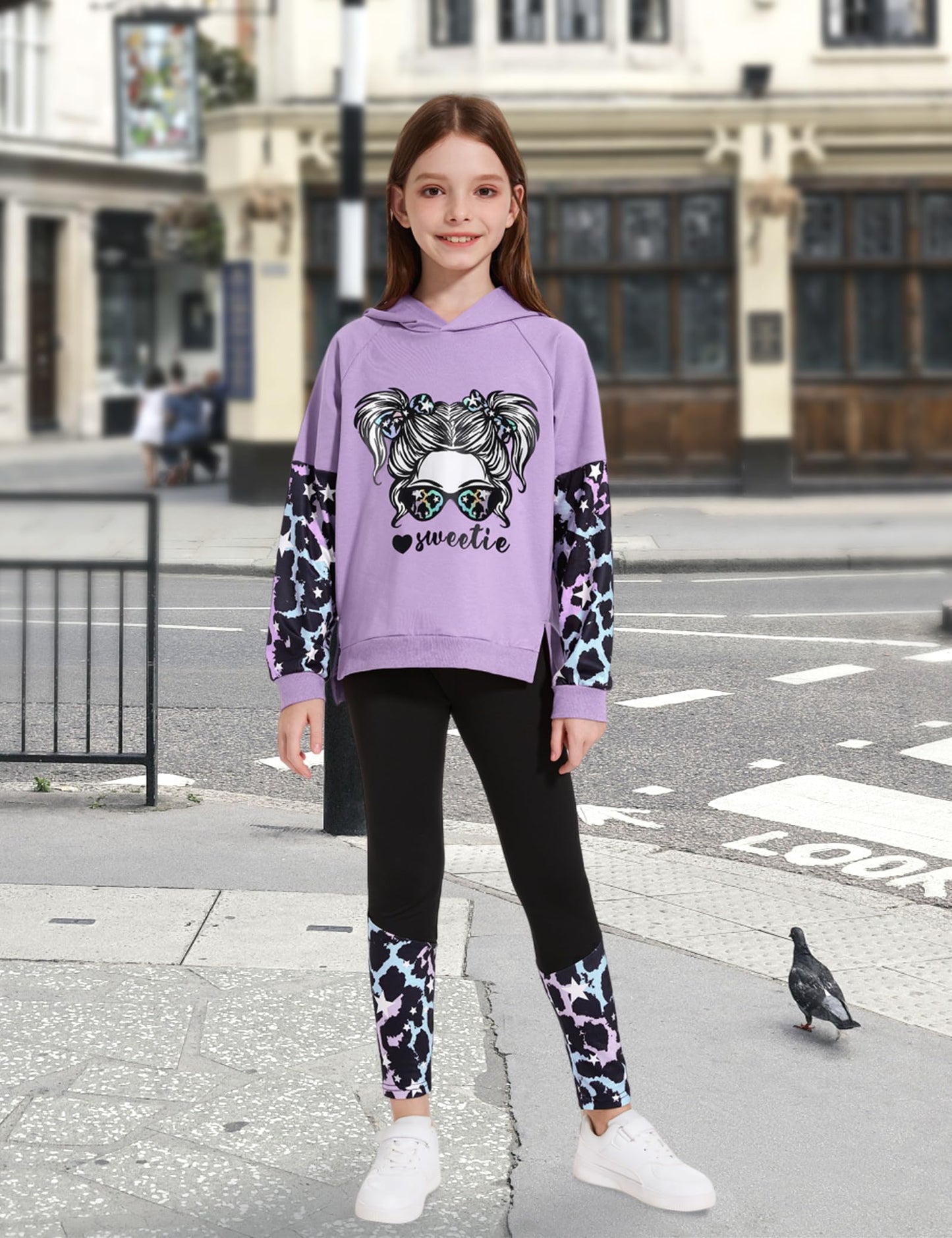 Girls' 2-Piece Tie Dye Hoodie & Leggings Set