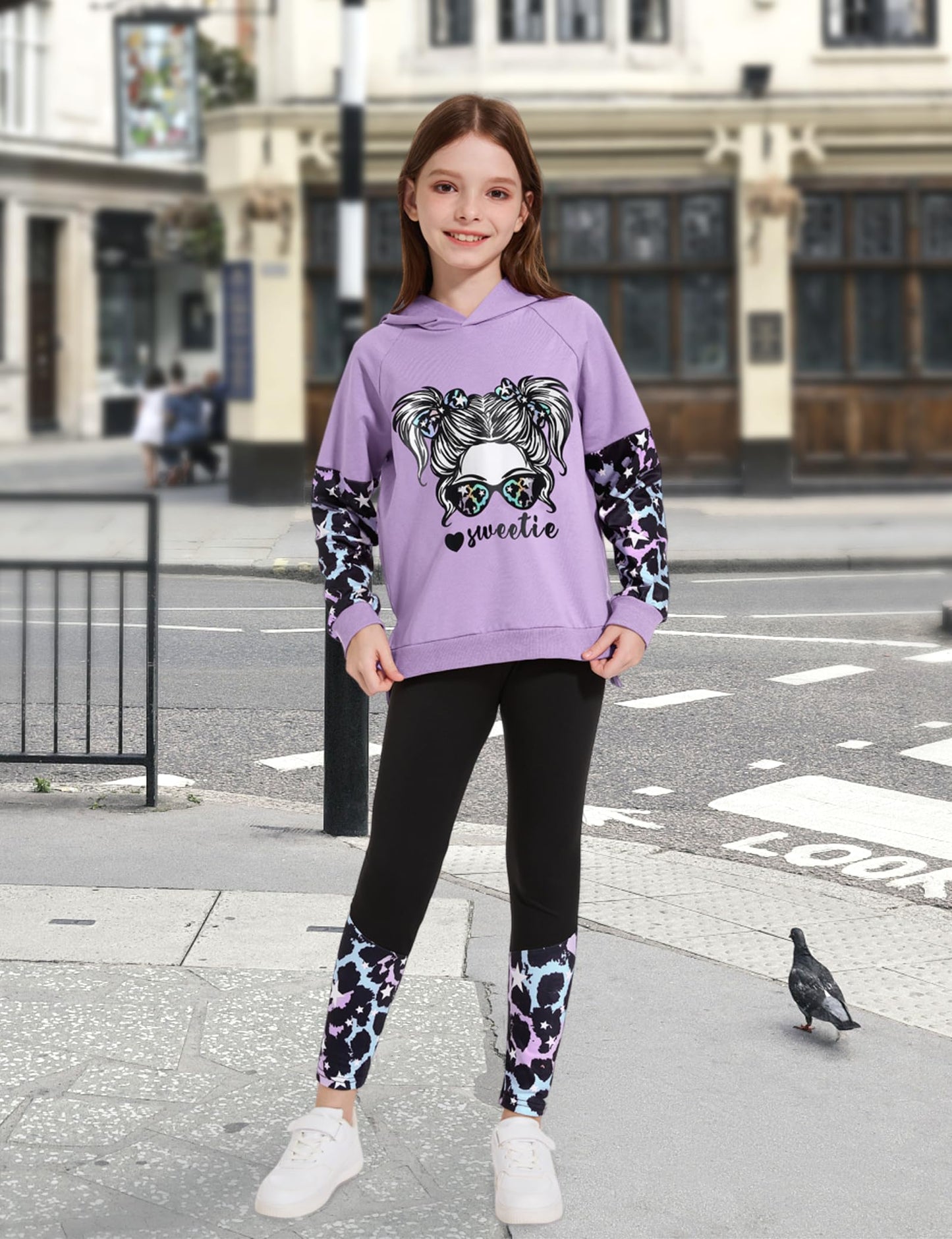 Girls' 2-Piece Tie Dye Hoodie & Leggings Set