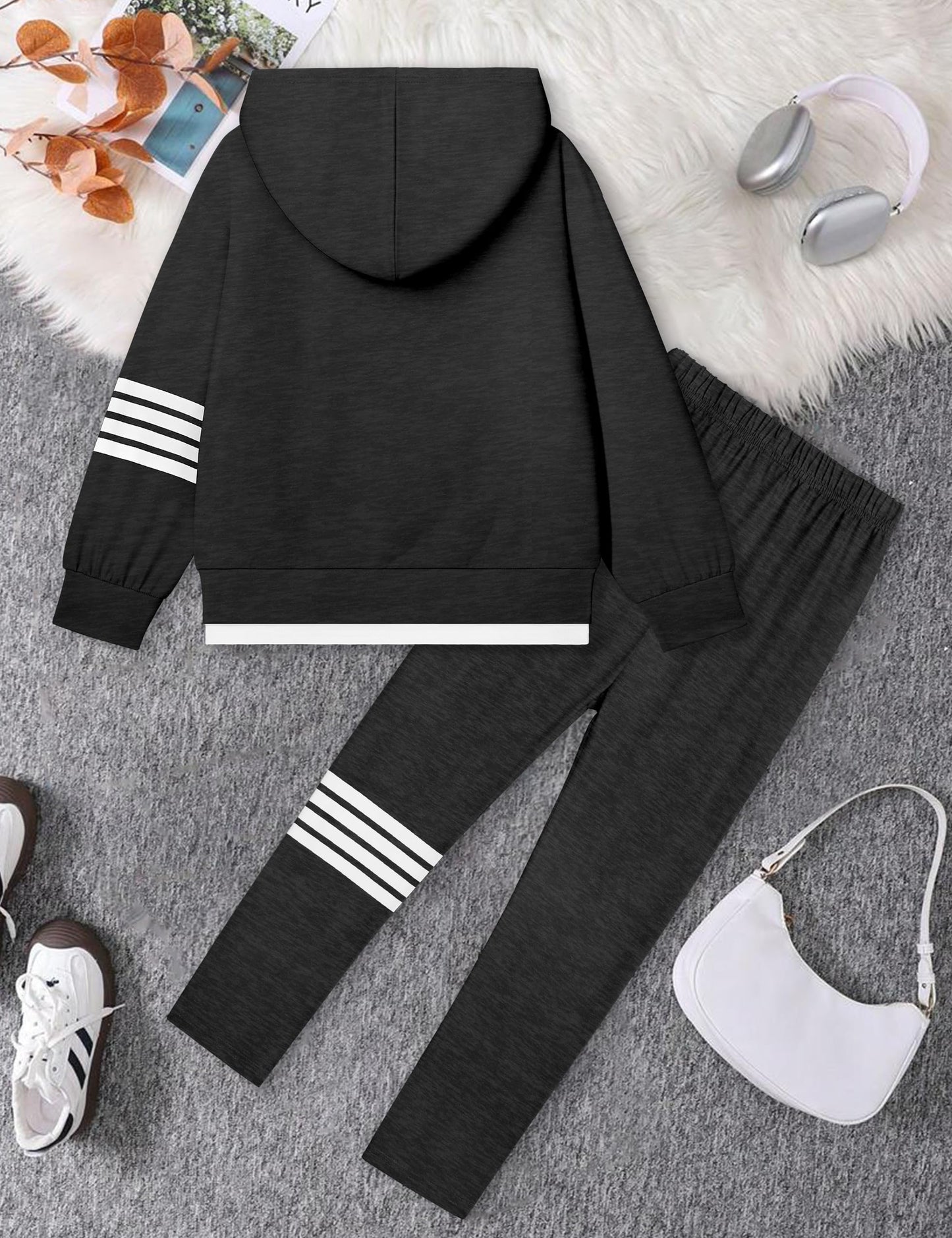 NECIOUS Girls' 2-Piece Hoodie & Leggings Set