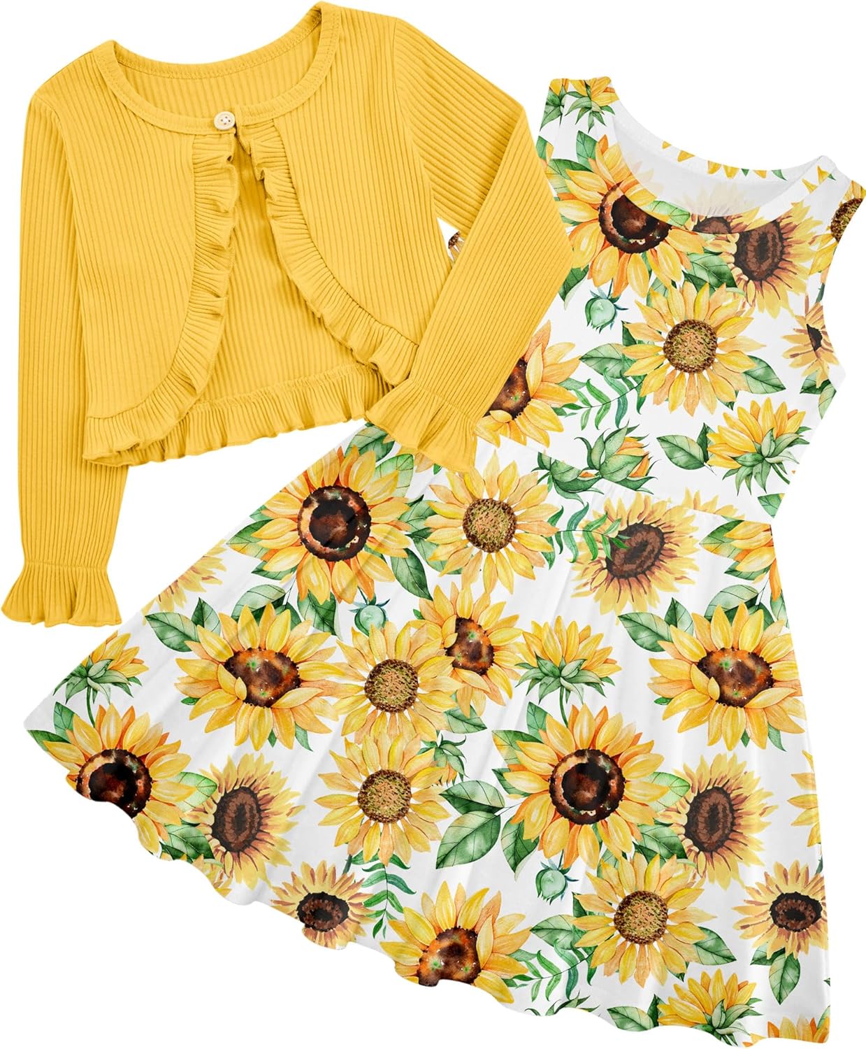 Toddler Girls' 2-Piece Dress & Ruffle Cardigan Set