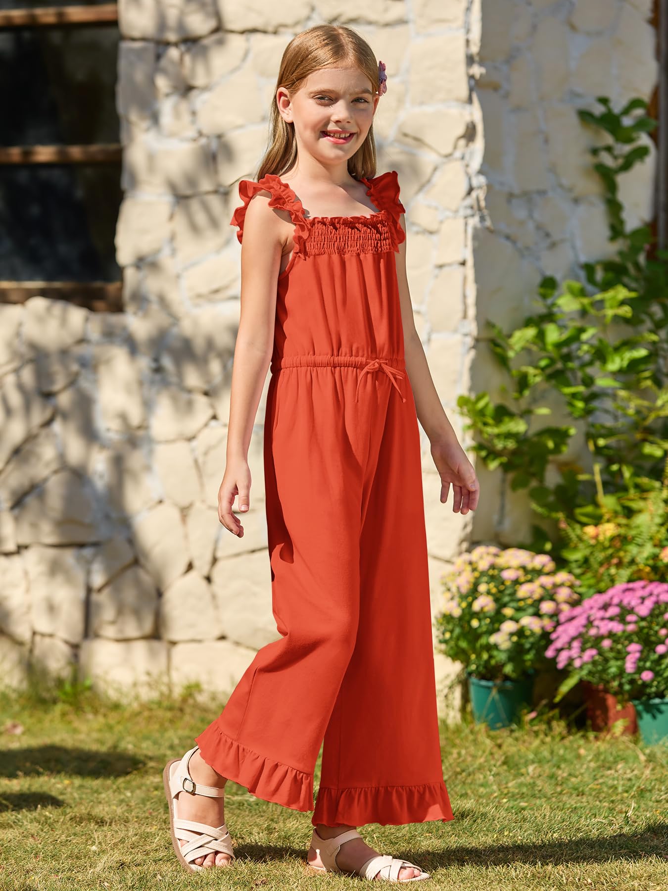 Yousify Girls Ruffle Sleeve Jumpsuit