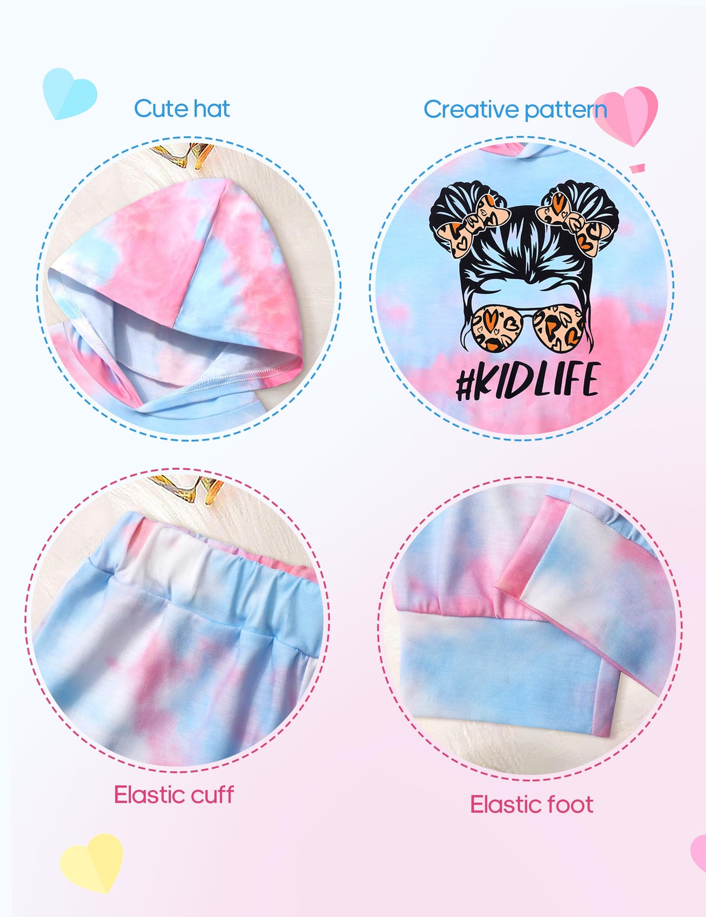 Toddler Girls' 2-Piece Tie Dye Sweatshirt & Pants Set