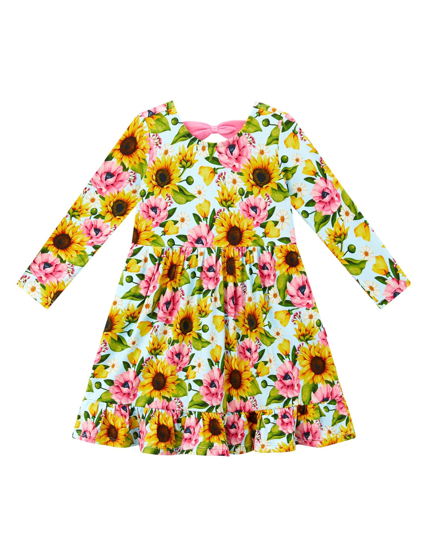 Bamboo Viscose Girls' Long Sleeve Twirl Dress