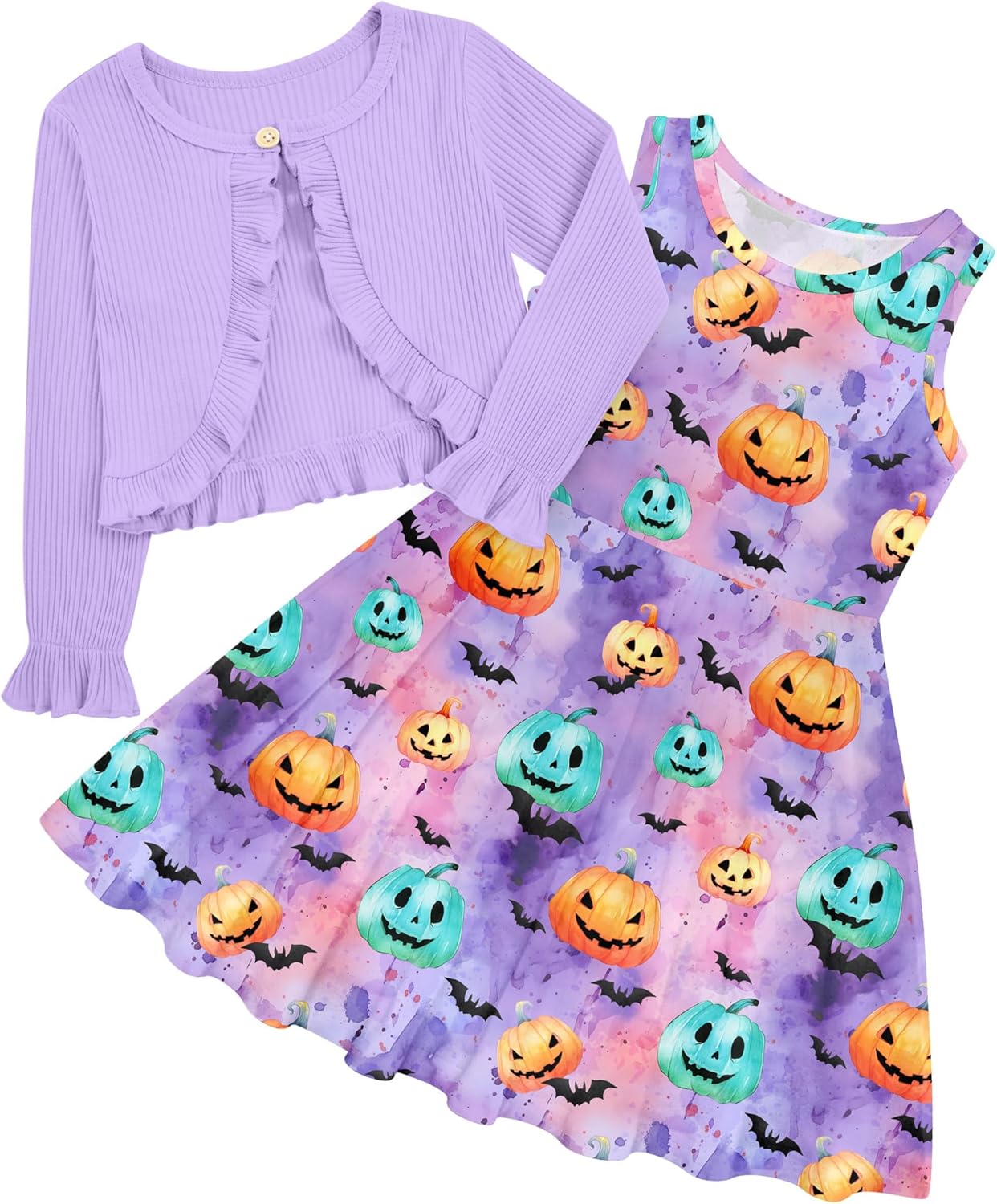 Toddler Girls' 2-Piece Dress & Ruffle Cardigan Set