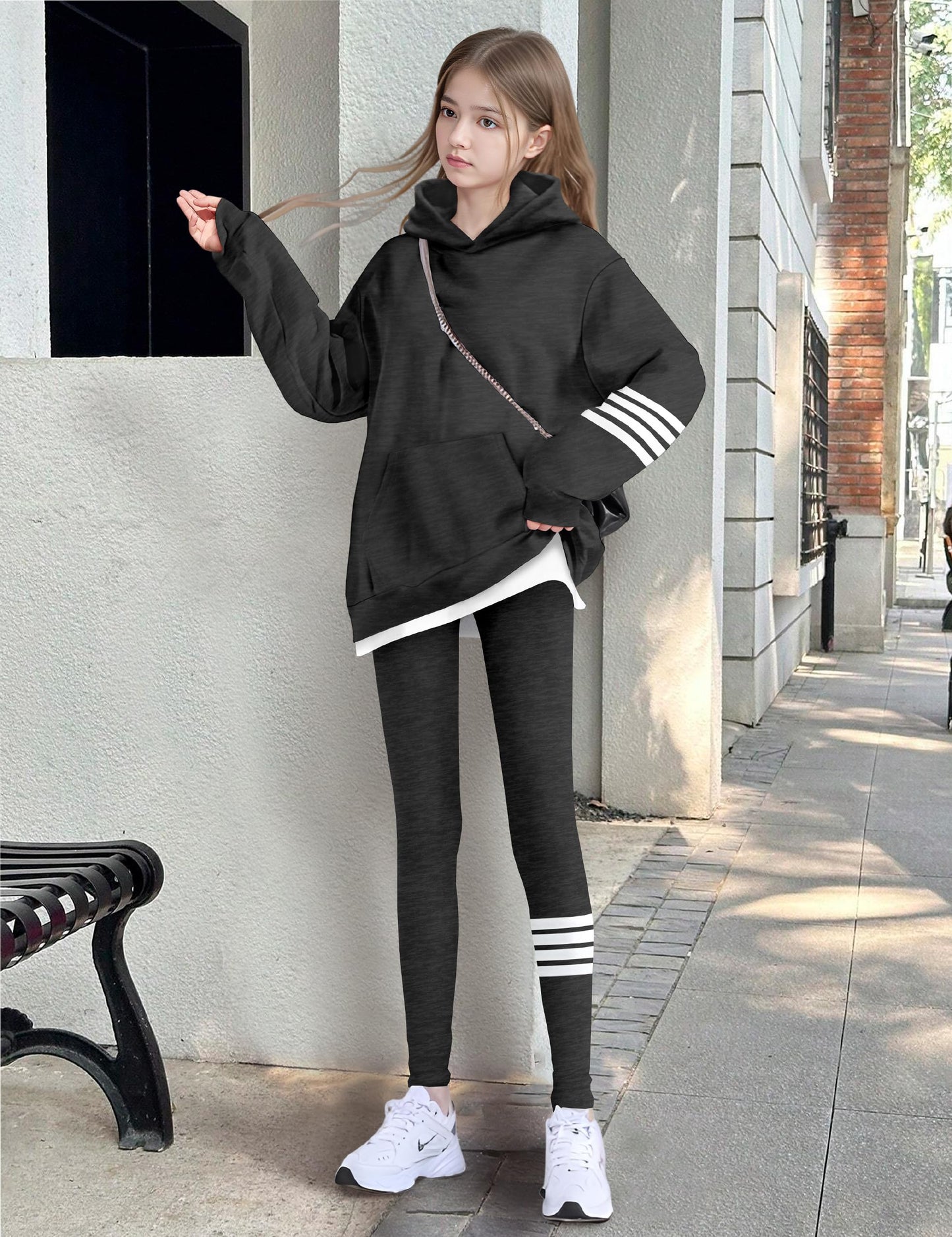 NECIOUS Girls' 2-Piece Hoodie & Leggings Set