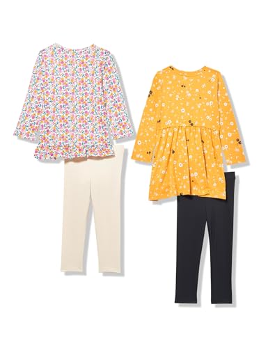 Amazon Essentials Girls' 4-Pack Long-Sleeve Outfit Set