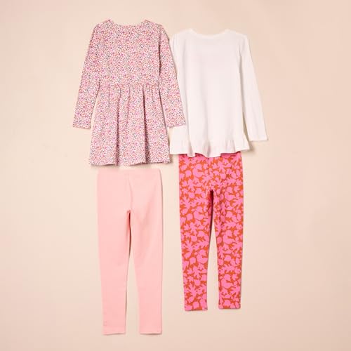 Amazon Essentials Girls' 4-Pack Long-Sleeve Outfit Set