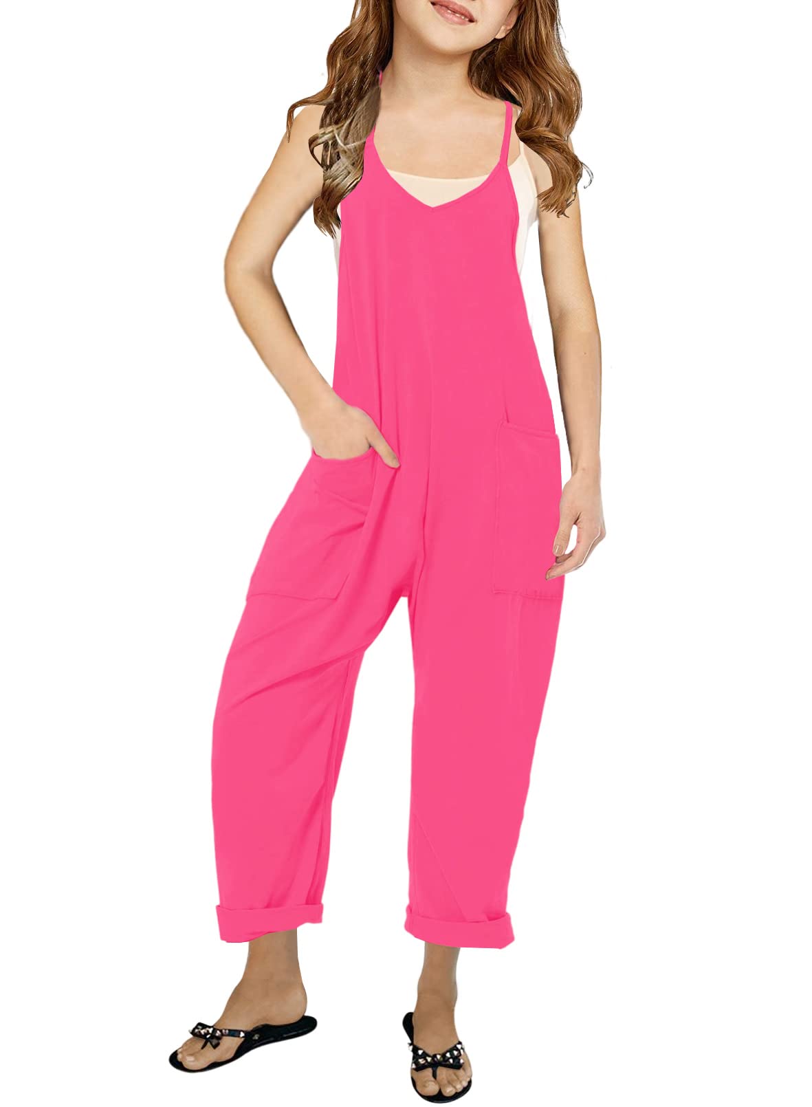 Cnkwei Girls Sleeveless Jumpsuit