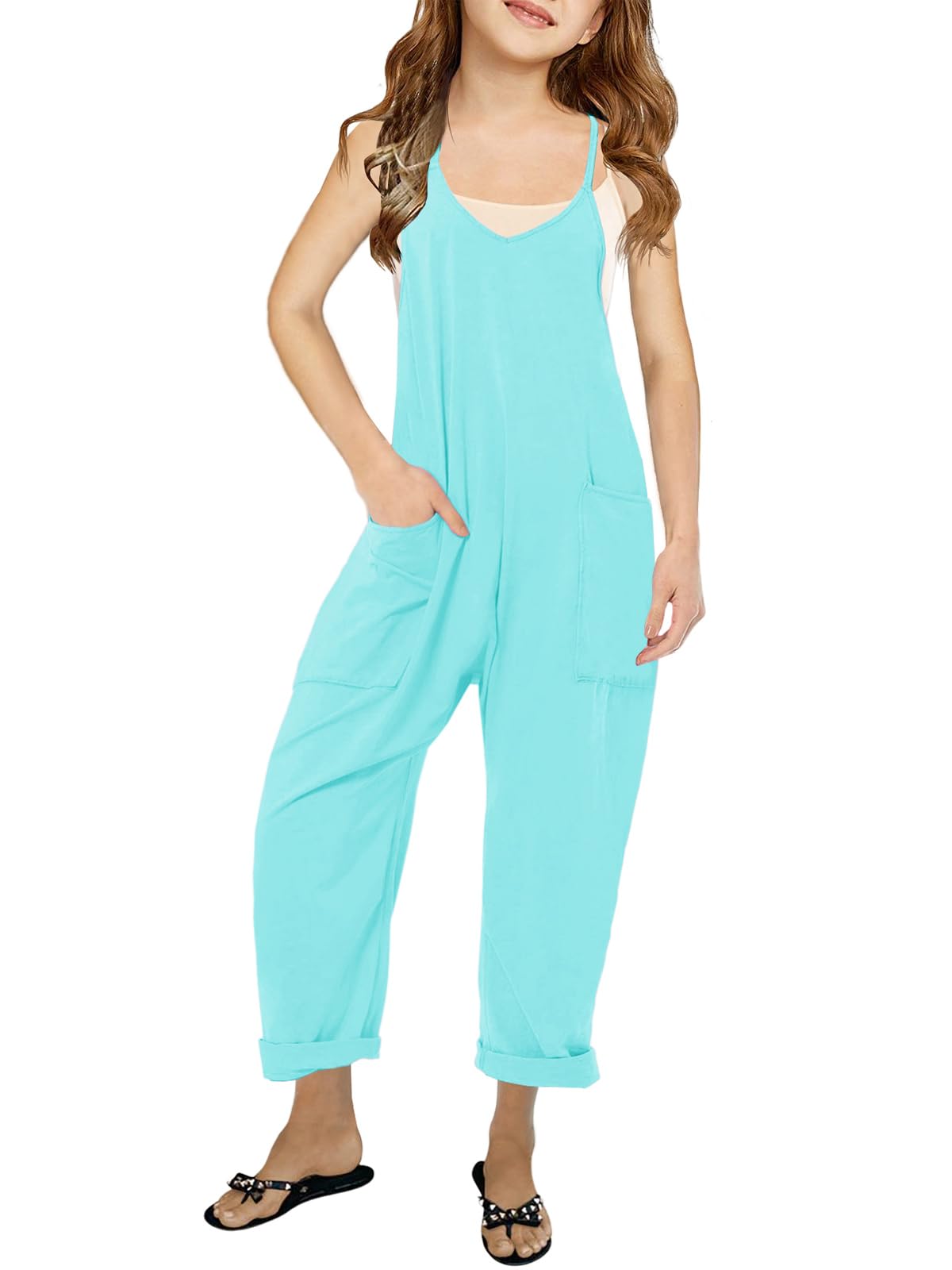 Cnkwei Girls Sleeveless Jumpsuit