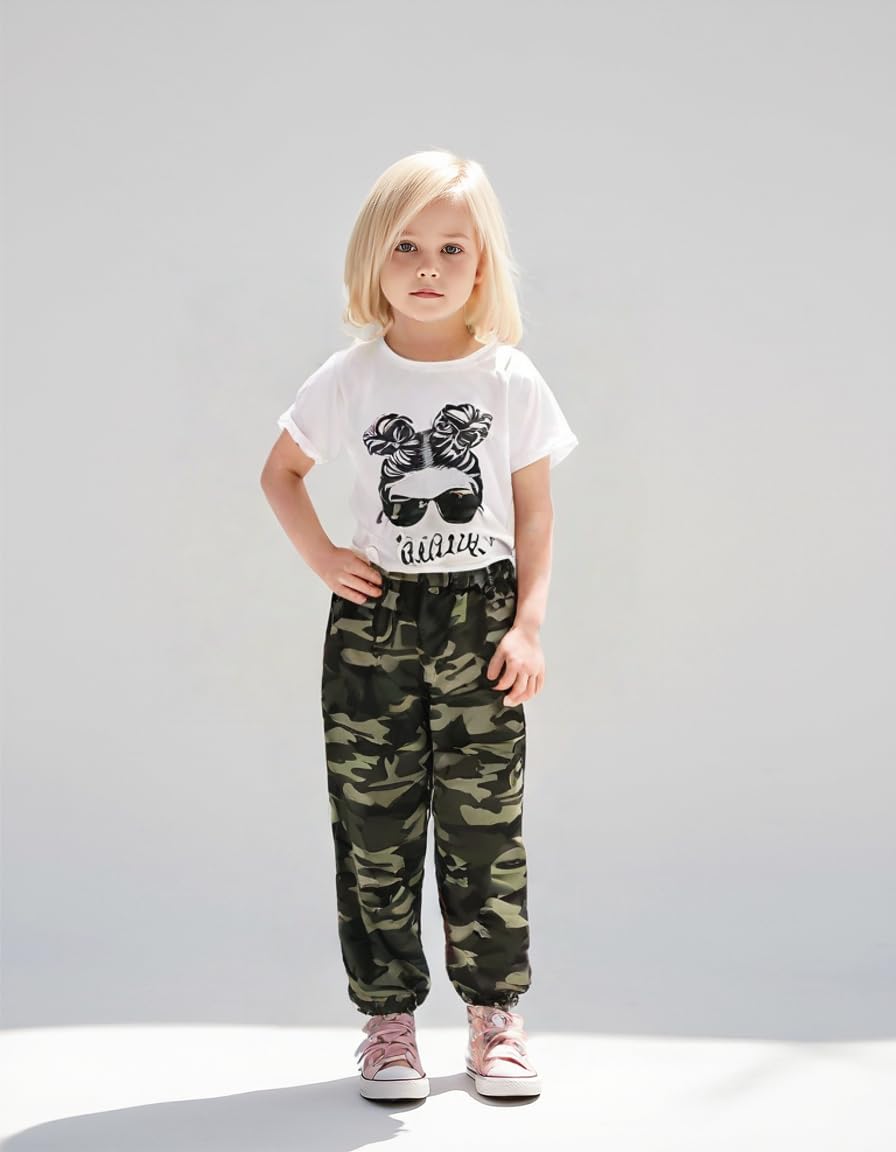 Toddler Girls' 2-Piece Top & Camo Pants Set