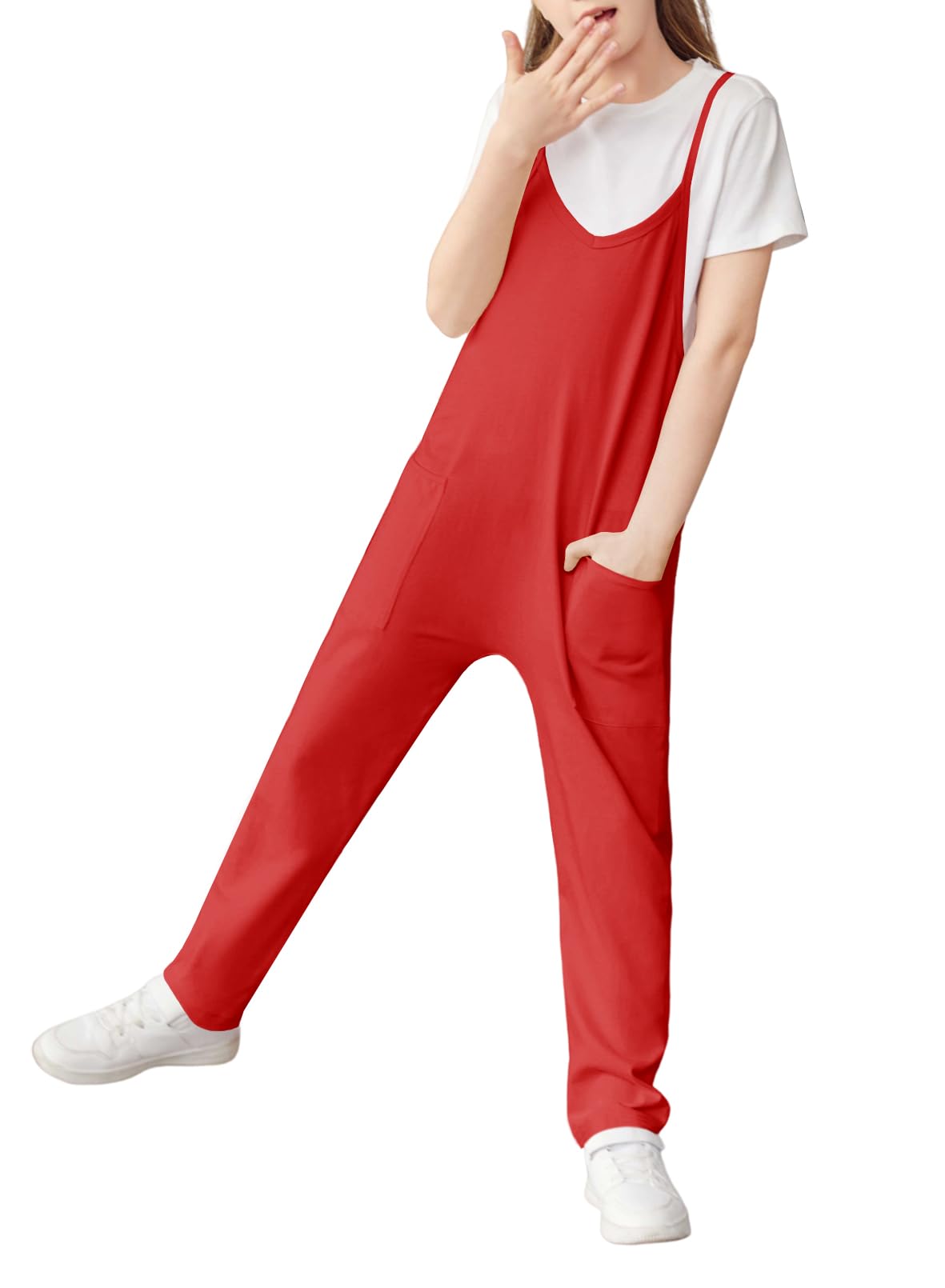 Cnkwei Girls Sleeveless Jumpsuit