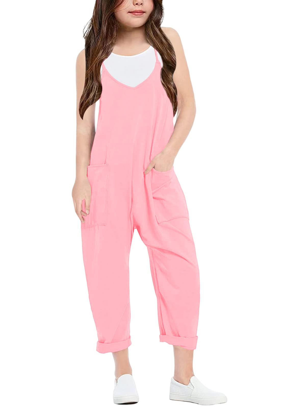 Cnkwei Girls Sleeveless Jumpsuit