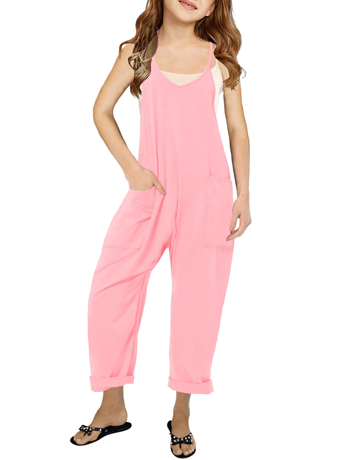 Cnkwei Girls Sleeveless Jumpsuit