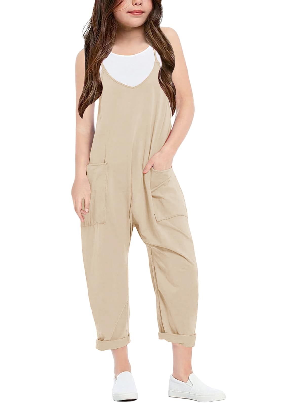 Cnkwei Girls Sleeveless Jumpsuit