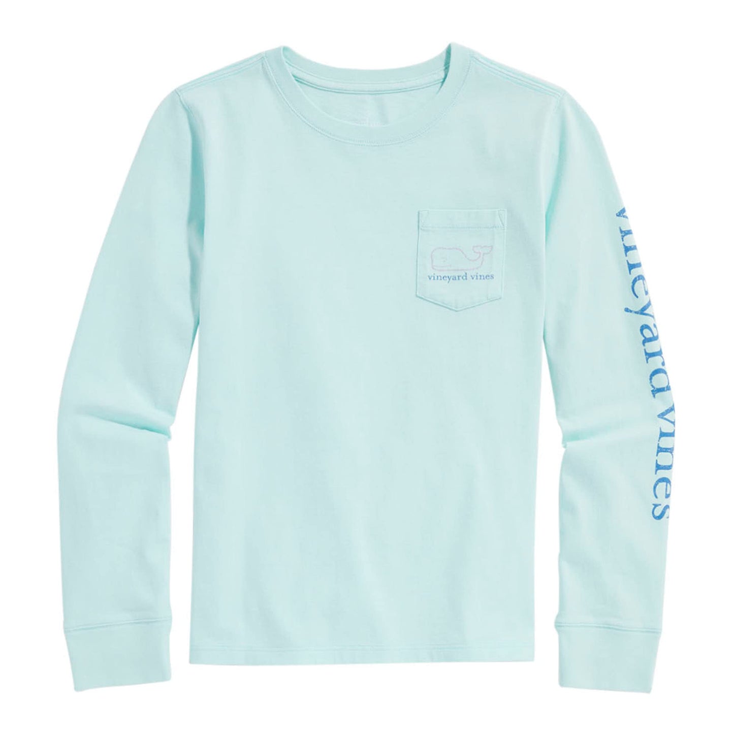 vineyard vines Girls' Vintage Whale Long-Sleeve Pocket Tee