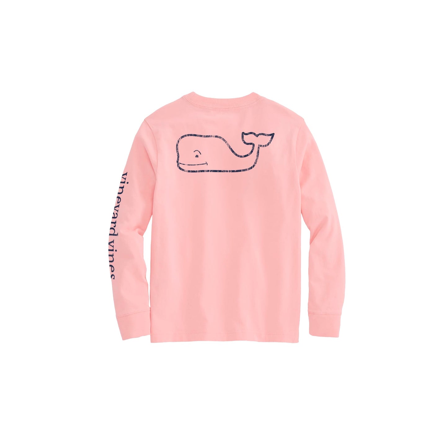 vineyard vines Girls' Vintage Whale Long-Sleeve Pocket Tee