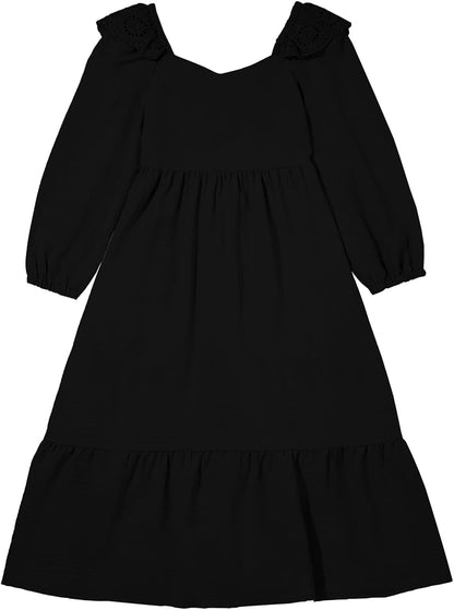 blibean Tween Girls' Embroidered Tie-Back Dress