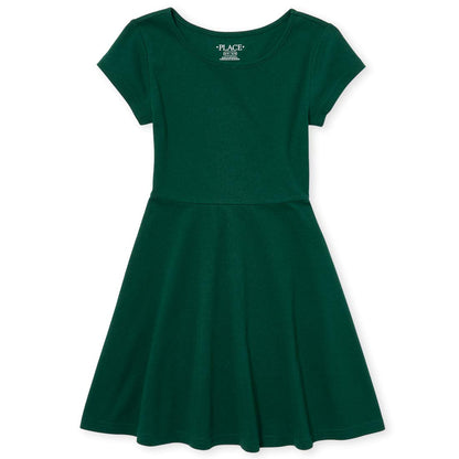 The Children'S Place Girls Short Sleeve Basic Skater Dress