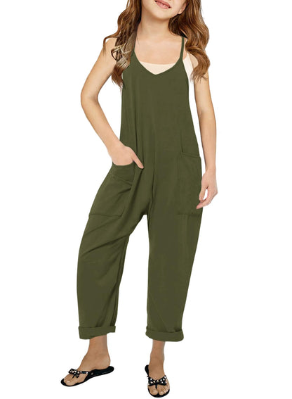 Cnkwei Girls Sleeveless Jumpsuit